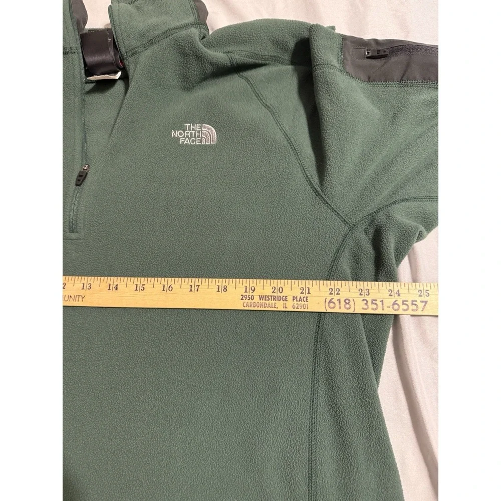 The North Face Flash Dry Green 1/4 Zip Fleece Pullover Men's Sz XL Cozy Warm
